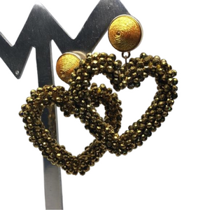 Baublebar Amissa Open Heart Dangle Drop Earrings Statement Size Style Beaded